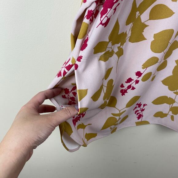 Boden Botanical Print Blush Pink Tunic Top Size 16 Cottagecore Elevated Artsy - Picture 4 of 7